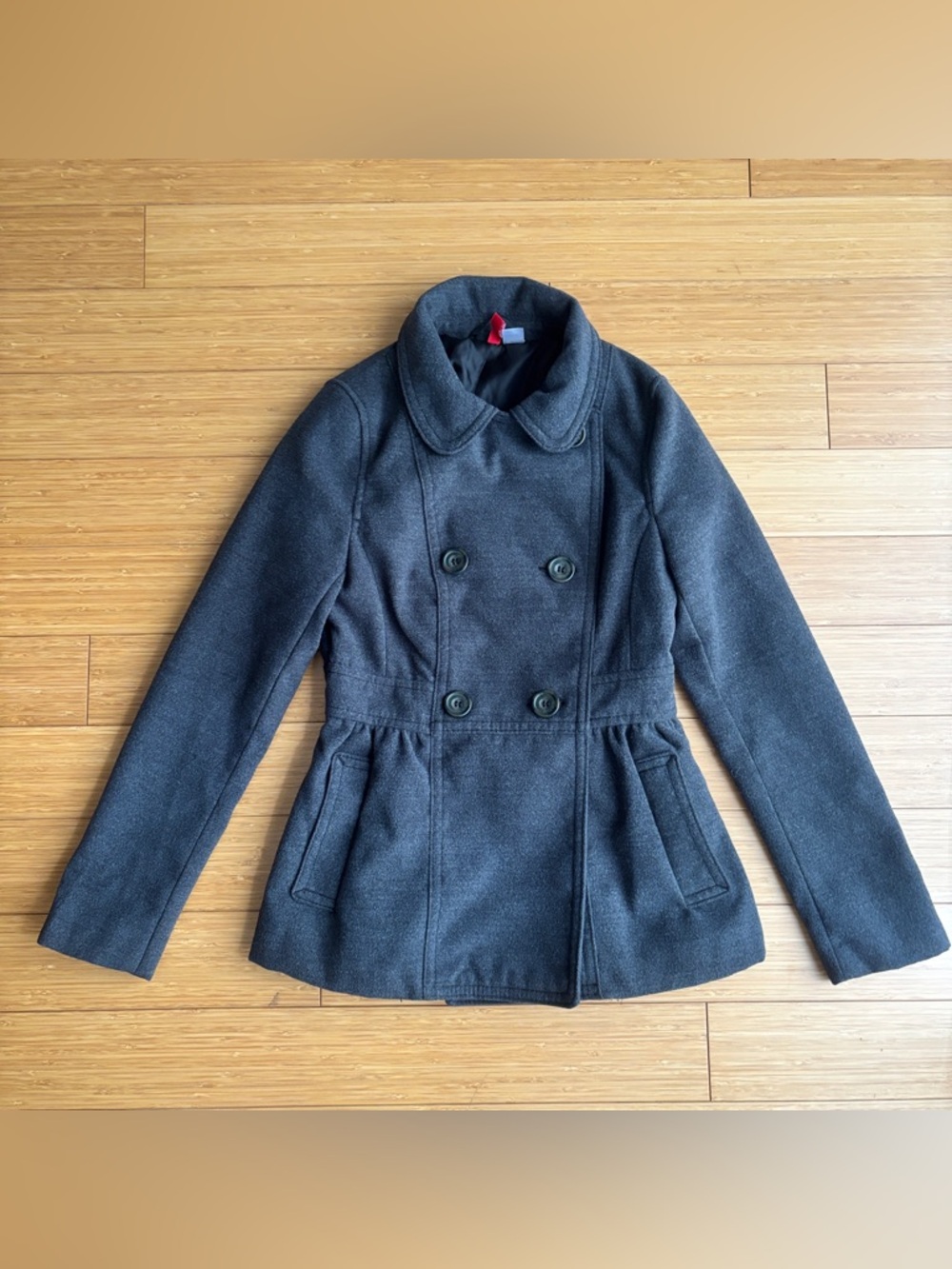 Vintage H&M y2k gray pan collar pea coat